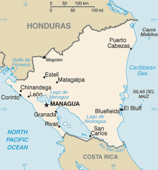 Map of Nicaragua