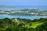 Martinique winter vacation with shoreline.