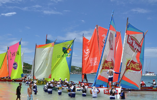 Yole regatta around the island