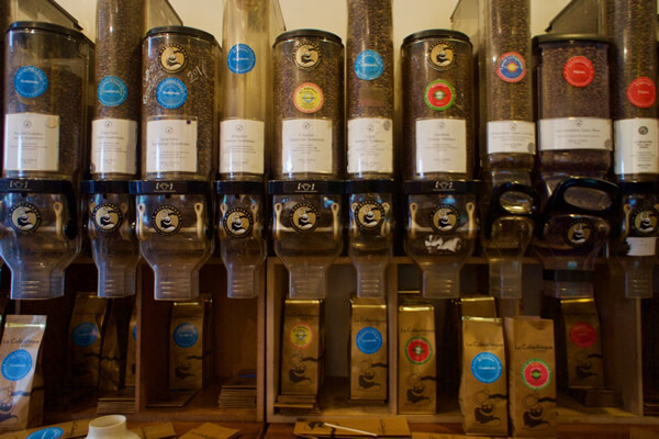 Coffee beans at La Cafeotheque, the mother of all third wave cafés in Paris