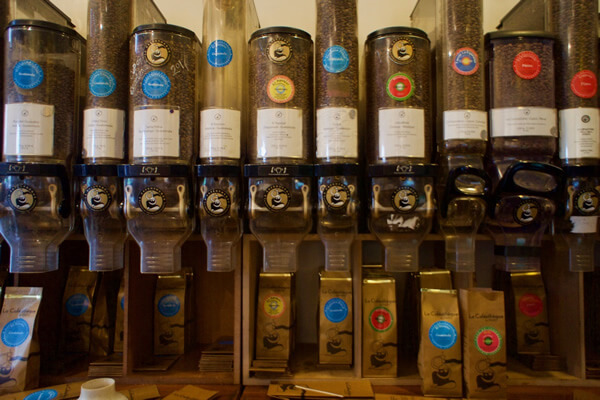 Coffee beans at La Cafeotheque, the mother of all third wave cafés in Paris.