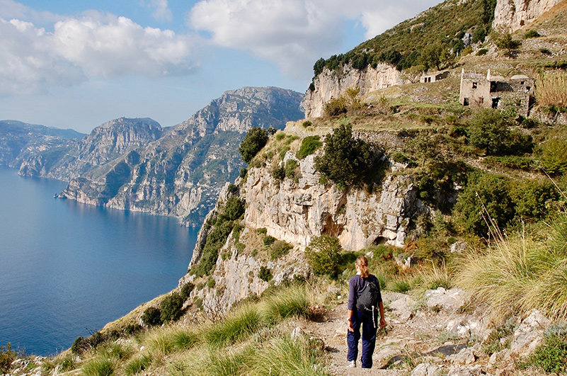 Amalfi coast path in Italy