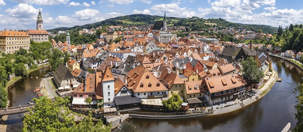 Cesky Krumlov historic center in the Czech Republic.