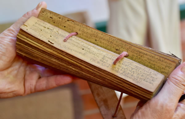 Ancient Ayurvedic text written on tree bark