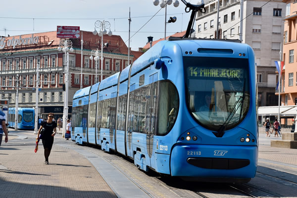 The blue trams of Zagreb.