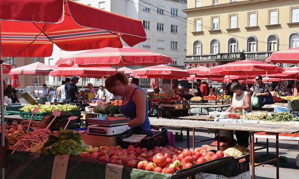 Dolac market in Zagreb.