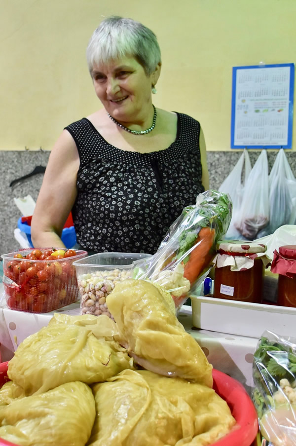 One of the friendly kumicas in Dolac market in Zagreb.