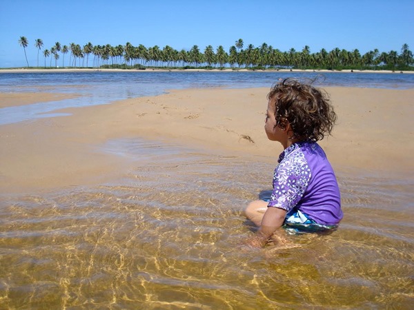 Our child enjoying the view from the Bahia Bay.