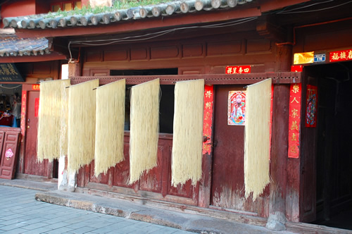 Noodles drying in China