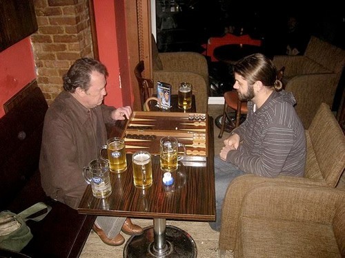 Playing backgammon in Istanbul