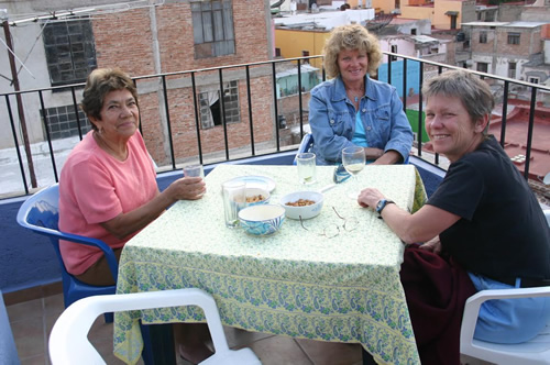 Rebeca and Diana on Terrace