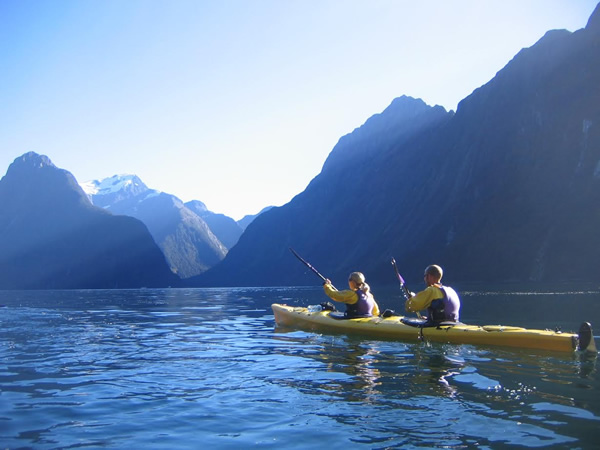 Kayaking in Milford Sound, New Zealand