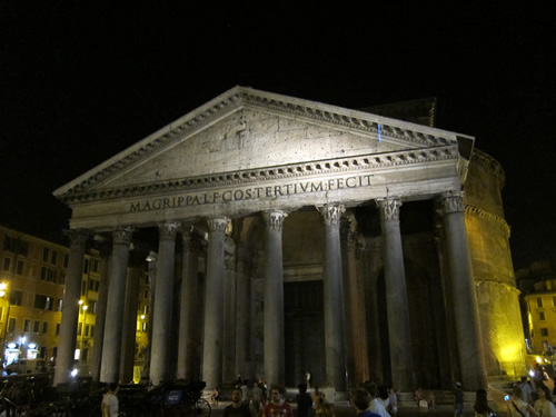 Living abroad in Rome at night.