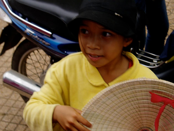 A girl in Ho Chi Minh City, Vietnam.