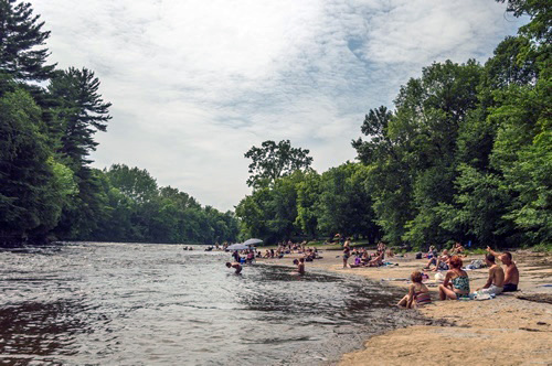 The sounds of the river.