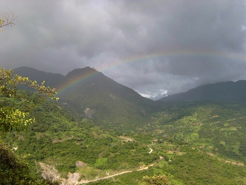 Landscape with rainbow in Guatemala