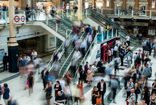 Avoid rush hour at train station