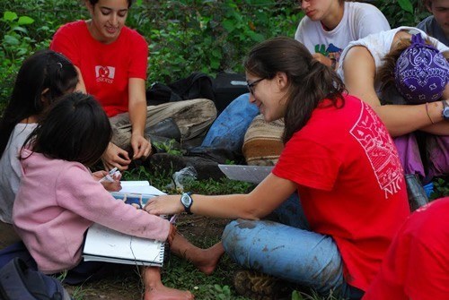 Teens learning Spanish in Nicaragua