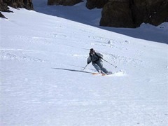 Backcountry skiing.