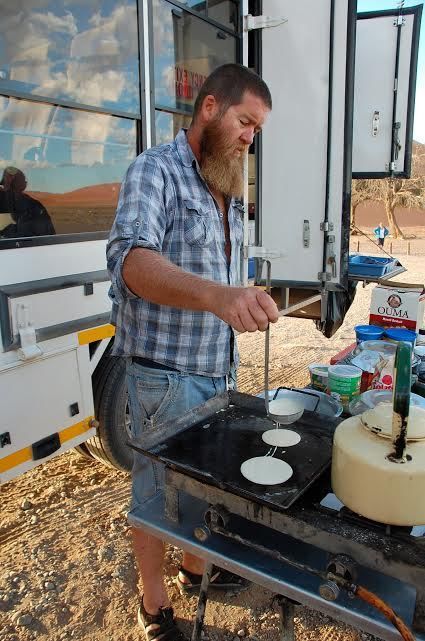 Meals prepared in the outback by a local cook