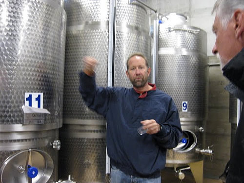 Inside the winery at agriturismo Nascondiglio di Bacco