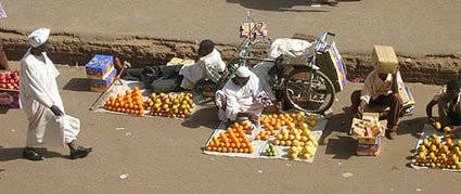Fruitsellers in Souk el Arabi, the heart of Khartoum.