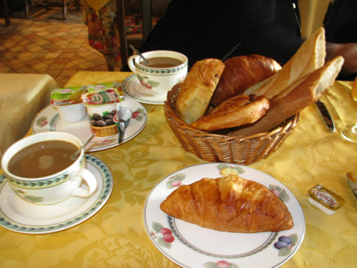 Cheap but delicious breakfast in a French hotel.