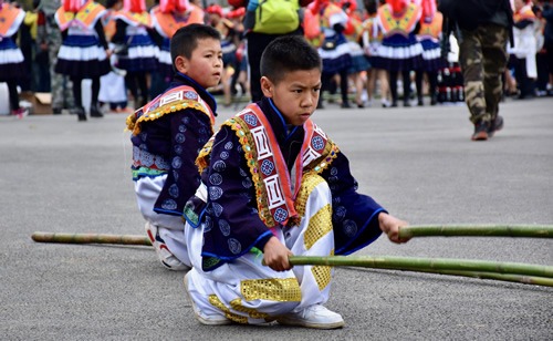 Pole jumping is one of the many festival traditions.