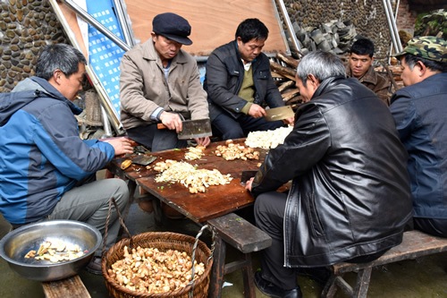 Wedding preparations in the streets of a Guizhou hamlet.