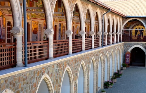 Kykkos monastery in the Troodos Mountains, where wine and zivania have been produced for centuries.