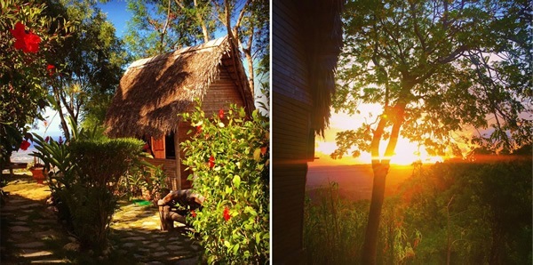 Cabin and sunrise in Tubagua.