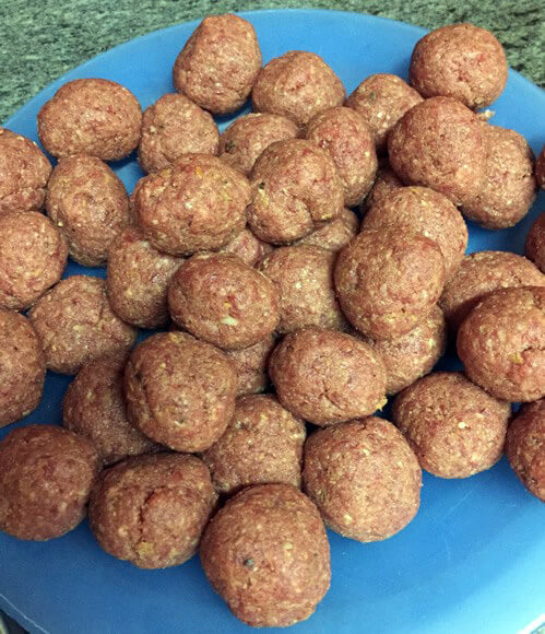 Nonna's (grandma's) meatballs ready to cook.