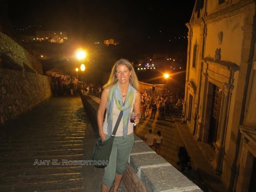 The author in Savoca, Sicily.