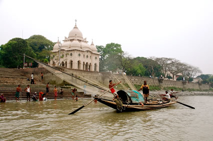 Belur Math boat in river in Kolkata.