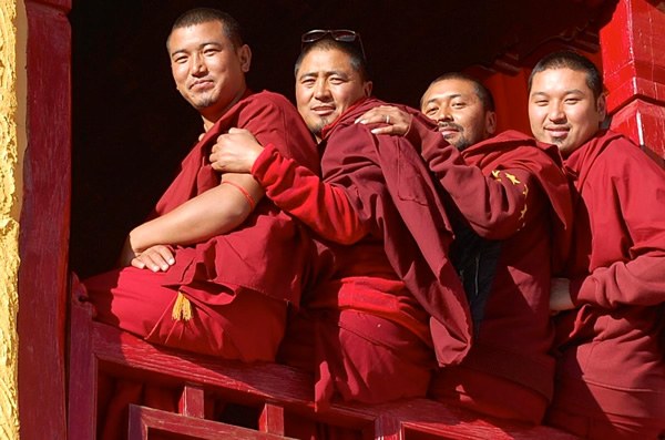 Monks at the Thiksay monastery