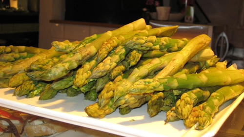 Fresh asparagus at Mercado San Miguel.