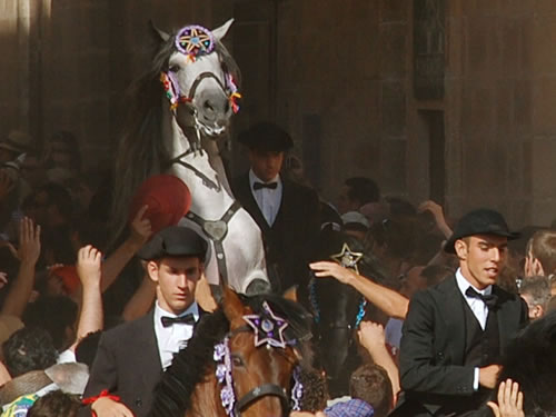 Horse parade at the festival in Menorca