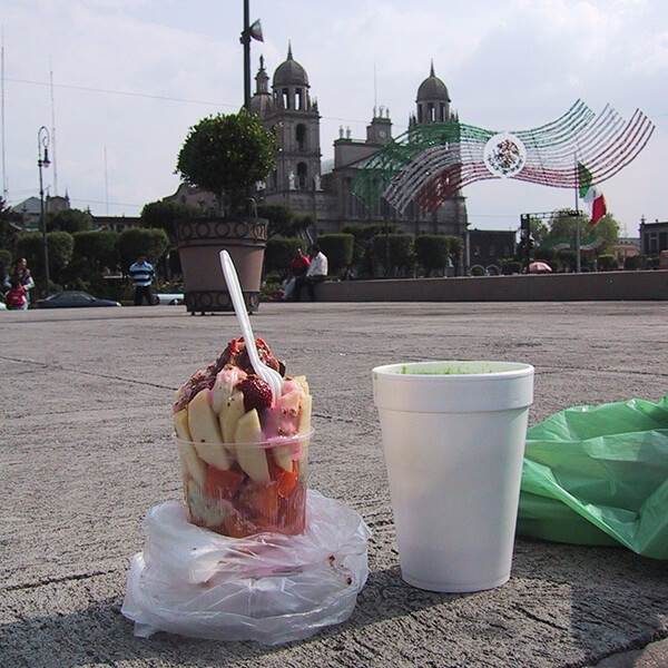 Fruit cocktail and juice in Mexico