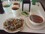 Authentic food in Mexico on a restaurant table.