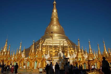 Shwedagon Pagoda in Yangon, Myanmar.