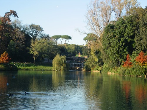 Fall at the Gianiculo Park in Rome above the Trastevere neighborhood.