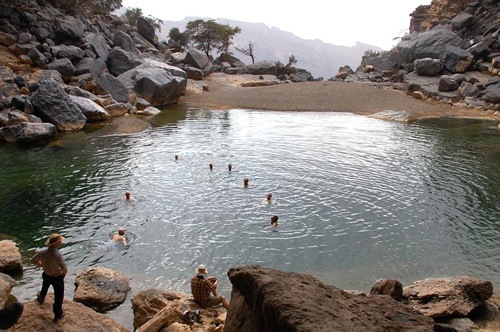 Swimming high in the mountains