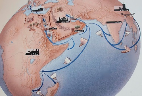 Frankincense trading routes (credit: Khor Rori archeological site)