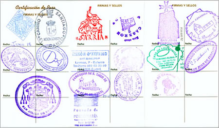 Camino de Santiago passport for pilgram travel.