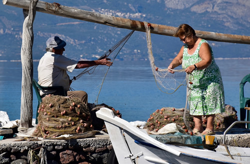 Scene from the fishing village of Vathi, on the Methana peninsula.