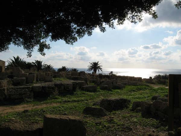 Evening view of the sea from Seliunte in Sicily.