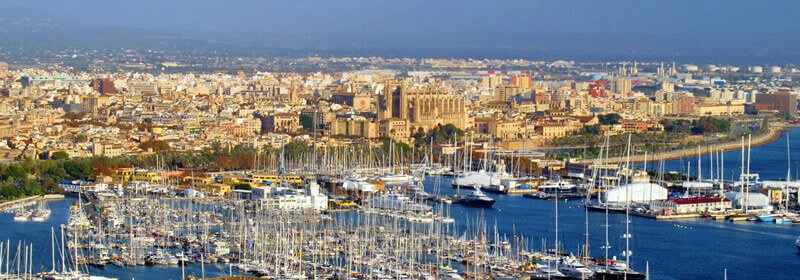 Overlooking Palma Bay in Mallorca, Spain.