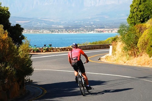 Cyclist in great shape in South Africa.