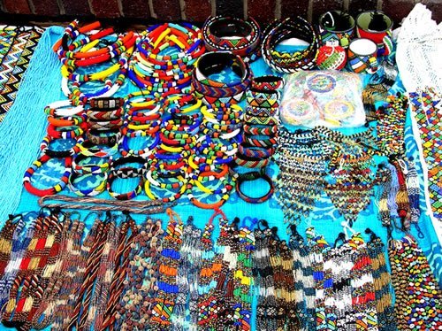 Xhosa beadwork on sale on the East London beachfront.