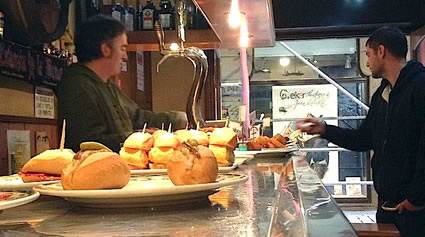 Large selection of pintxos